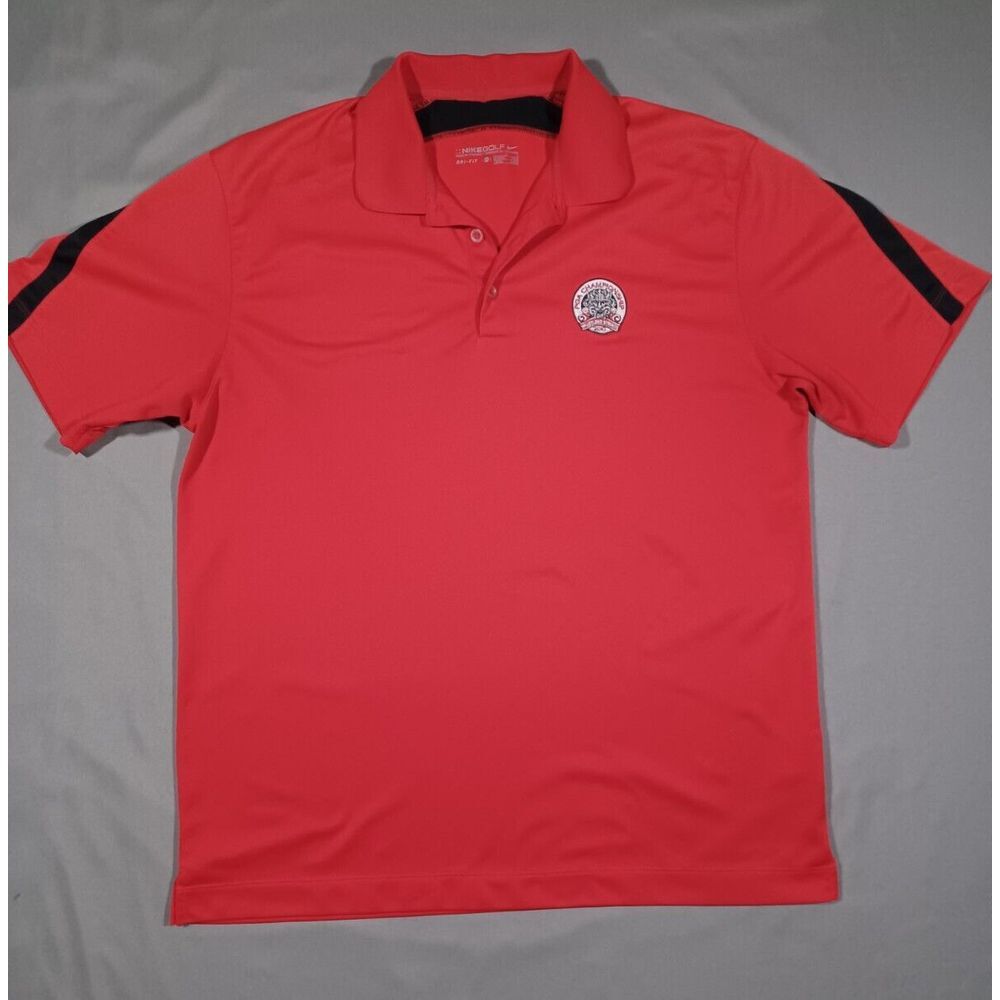 Nike Shirt Mens L Red Polo Dri Fit PGA‎ Championship 2010 Whistling Straits